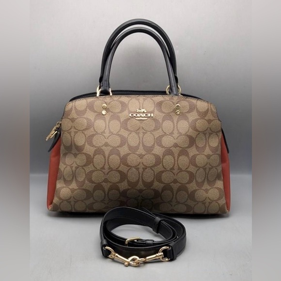 Coach Handbags - Coach Colorblock Coated Canvas & Leather Lillie Carryall Authentic